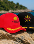 Custom Embroidered Gold Wreath Captain Cap, Personalised Nautica Sailing Hat Travel Yacht Crew Wedding Party Bridesmaid Groomsman Favor Gift