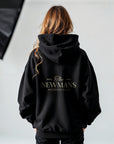 Custom Embroidered 520gsm Heavyweight Unisex Black Hoodie with Pocket, Personalised Sweatshirt