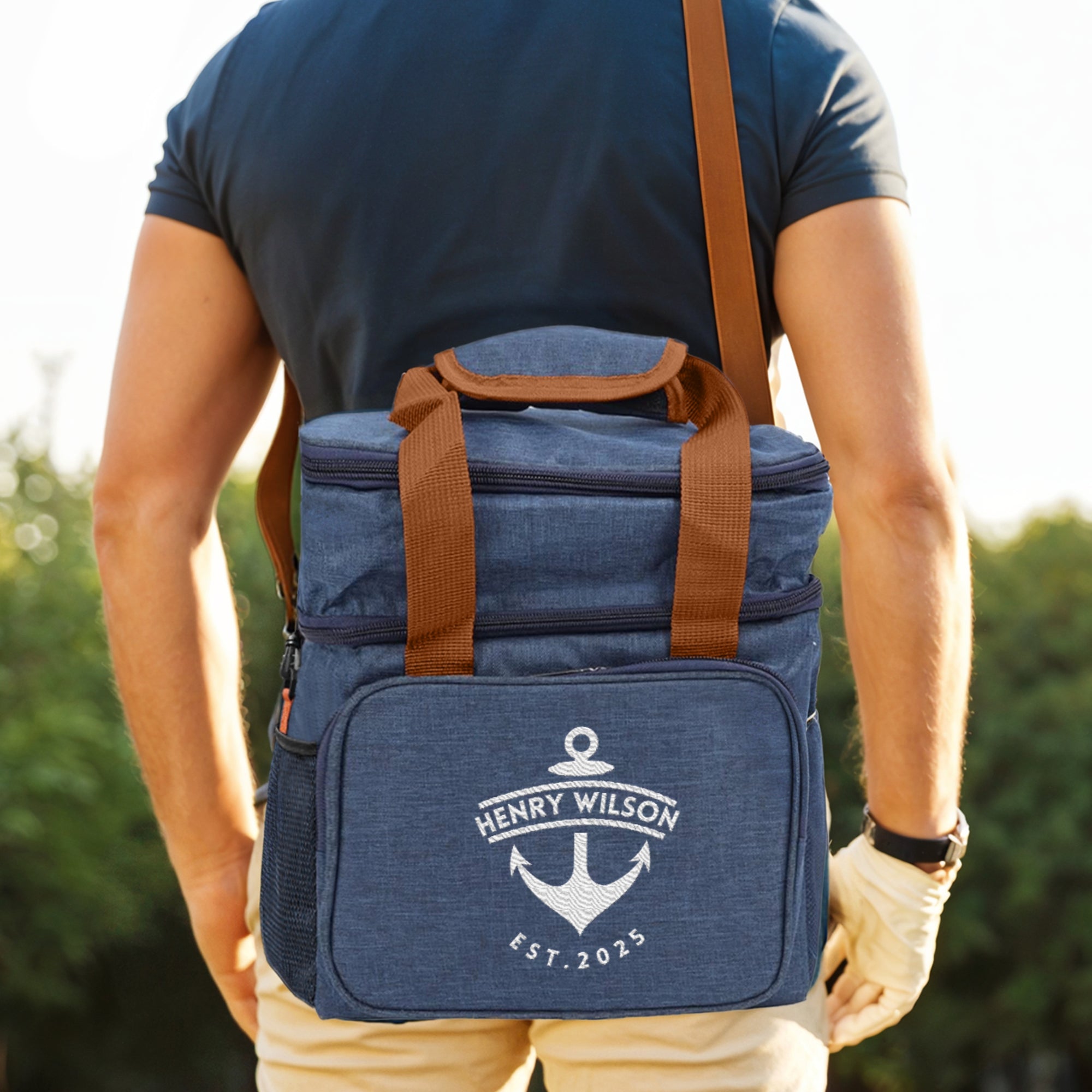 Custom Embroidered Insulated Golf Cooler Bag, Personalised Logo Beer/ Picnic Lunch Storage, Wedding Groomsman Golfer Dad Xmas Corporate Gift