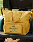 Custom Embroidered Insulated Picnic Cooler Bag & Shoulder Strap, Handles; Personalised Camping, Beach, Boating Trip Concert, Grocery Storage