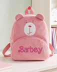 Custom Embroidered Kids Bear Backpack, Personalised Name Zipper Toddler Kindergarten School Bag, First Birthday Gift, Baby Baptism Keepsake