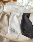 Custom Embroidered Linen Cloth Napkin, Personalised Guest Table Name Place Towel Logo Handkerchief Embroidery Wedding Favor Anniversary Gift