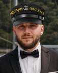 Custom Embroidered Nautical Captain Cap & Anchor, Personalised First Mate, Yatch Sailor Hat, Bachelor Hens Party, Groomsman, Bridesmaid Gift