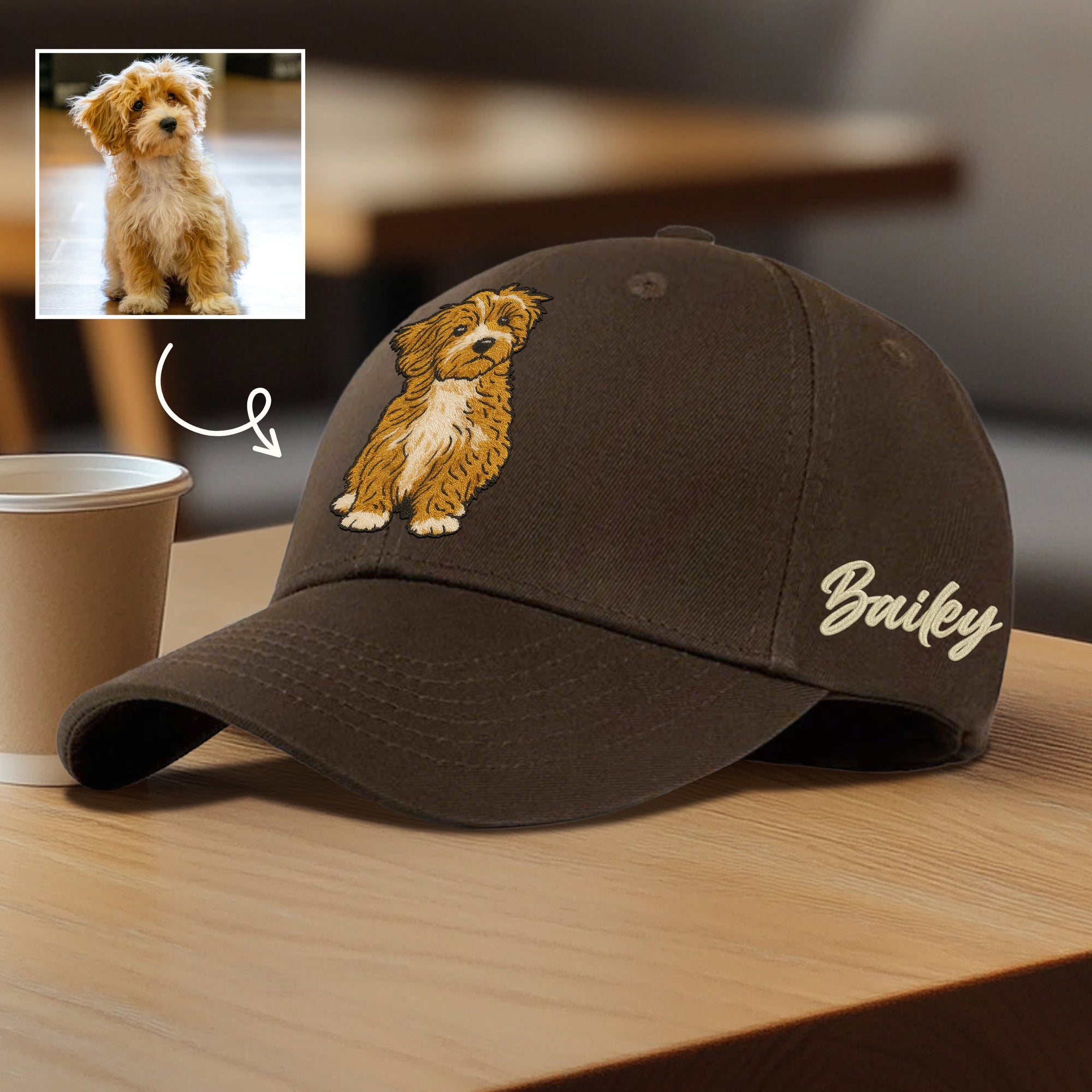 Custom Embroidered Photo Unisex Baseball Cap, Personalised Adjustable Outdoor Casual Breathable Hat, Dad Mom Kid, Christmas, Corporate Gift