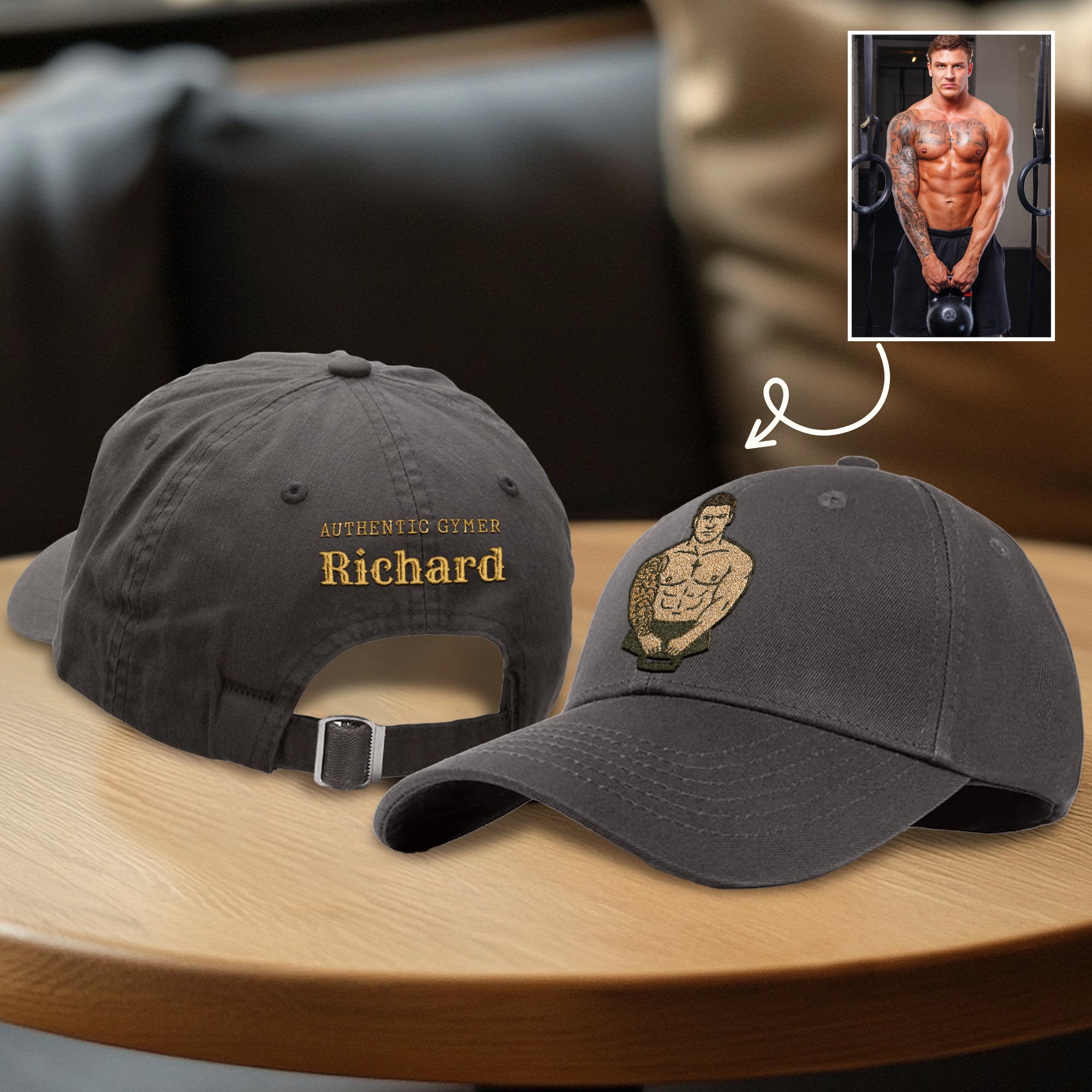 Custom Embroidered Photo Unisex Baseball Cap, Personalised Adjustable Outdoor Casual Breathable Hat, Dad Mom Kid, Christmas, Corporate Gift