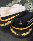 Custom Embroidered Unisex Captain Cap, Personalised Yatch Sailor, Nautical Boat Hat, Bachelor Hens Party, Groomsman, Bridesmaid Wedding Gift