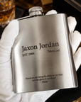 Custom Engraved 7oz Stainless Steel Hip Flask, Personalised Wedding, Groomsmen, Dad Birthday, Father Keepsake, Logo Christmas Corporate Gift