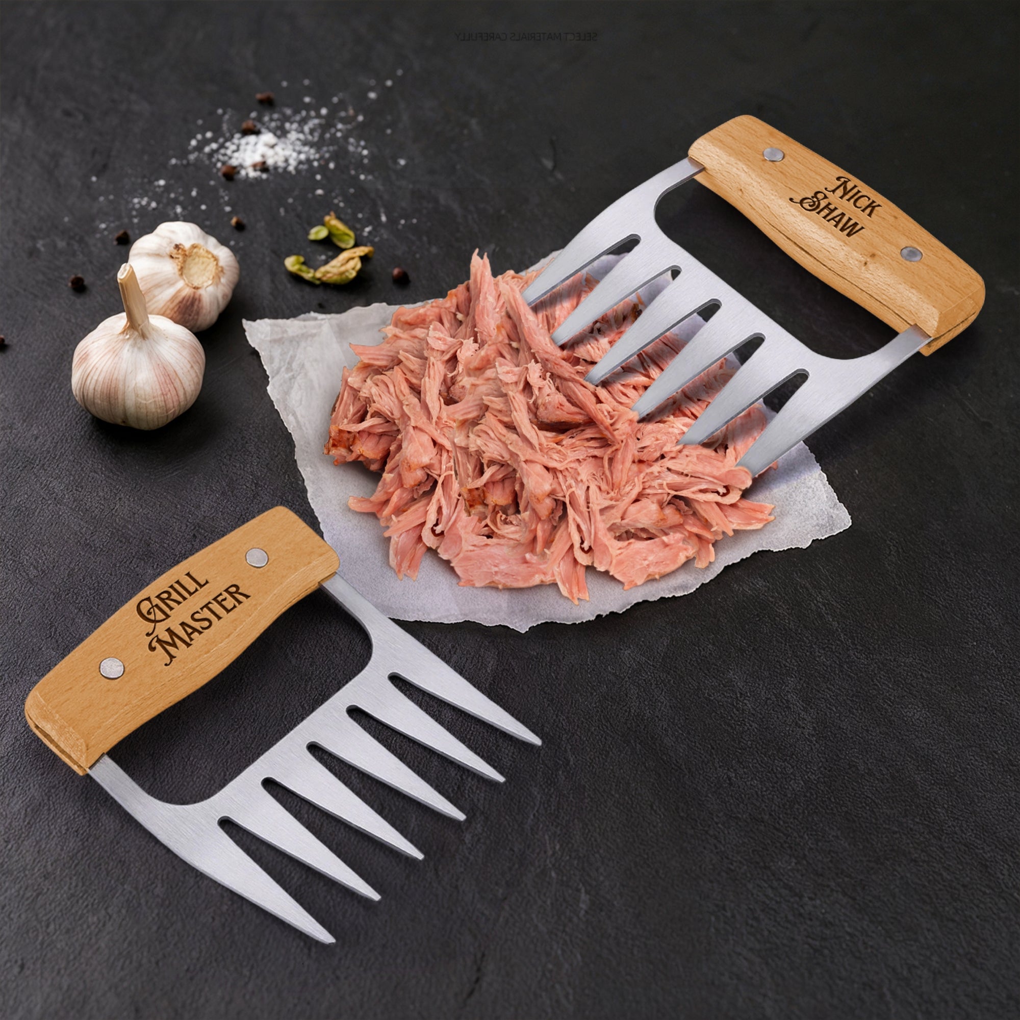 Custom Engraved BBQ Meat Claw Shredders, Personalised Grill Tool Set, Outdoor Barbecue Lover, Dad Birthday, Groomsman Housewarming Xmas Gift