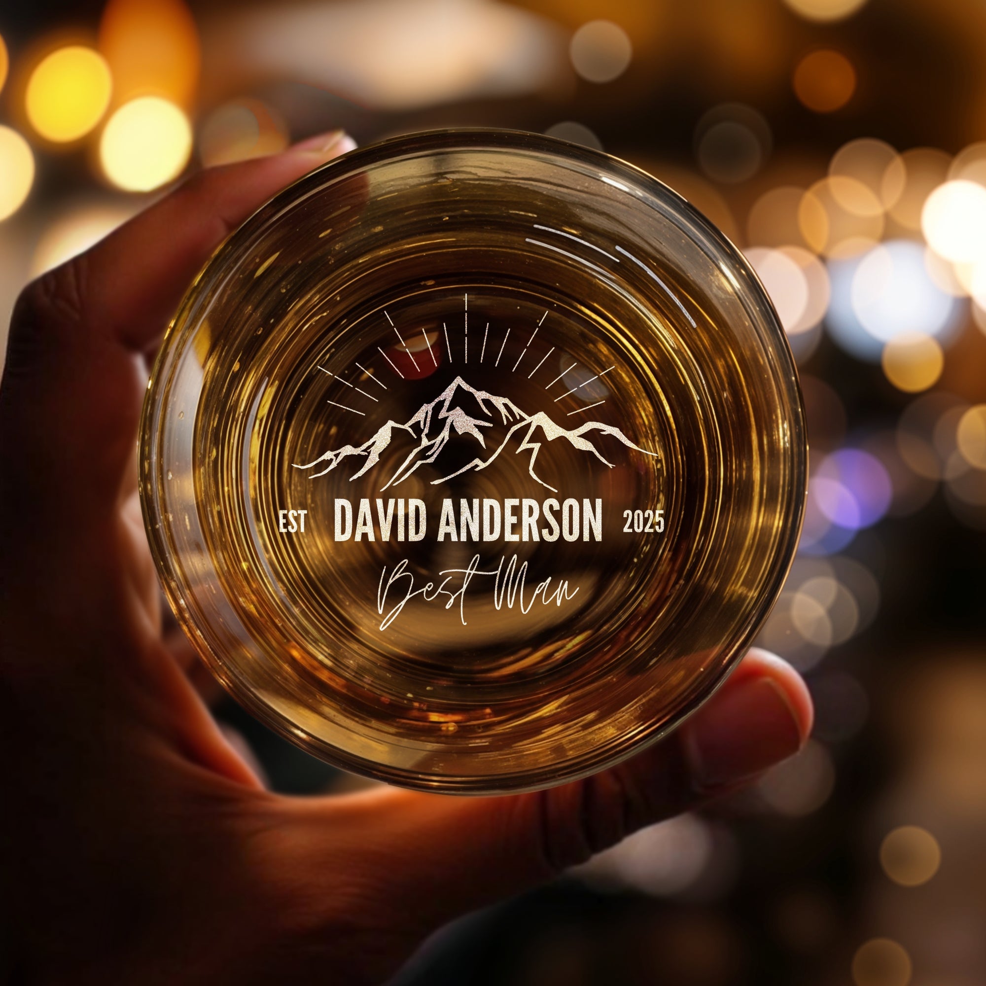 Custom Engraved Bottom Whiskey Sleek Round Glass, Personalised Scotch Tumbler, Housewarming, Wedding Groomsman, Dad, Barware Corporate Gifts