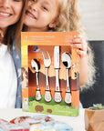 Custom Engraved Kid's Cutlery 4 Piece Set, Personalised Children Name Australian Animals Dining Tools, Utensils, First Birthday Baptism Gift