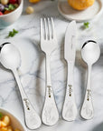 Custom Engraved Kid's Cutlery 4 Piece Set, Personalised Children Name Fairy Tale Dining Tools, Daycare Utensils, First Birthday Baptism Gift