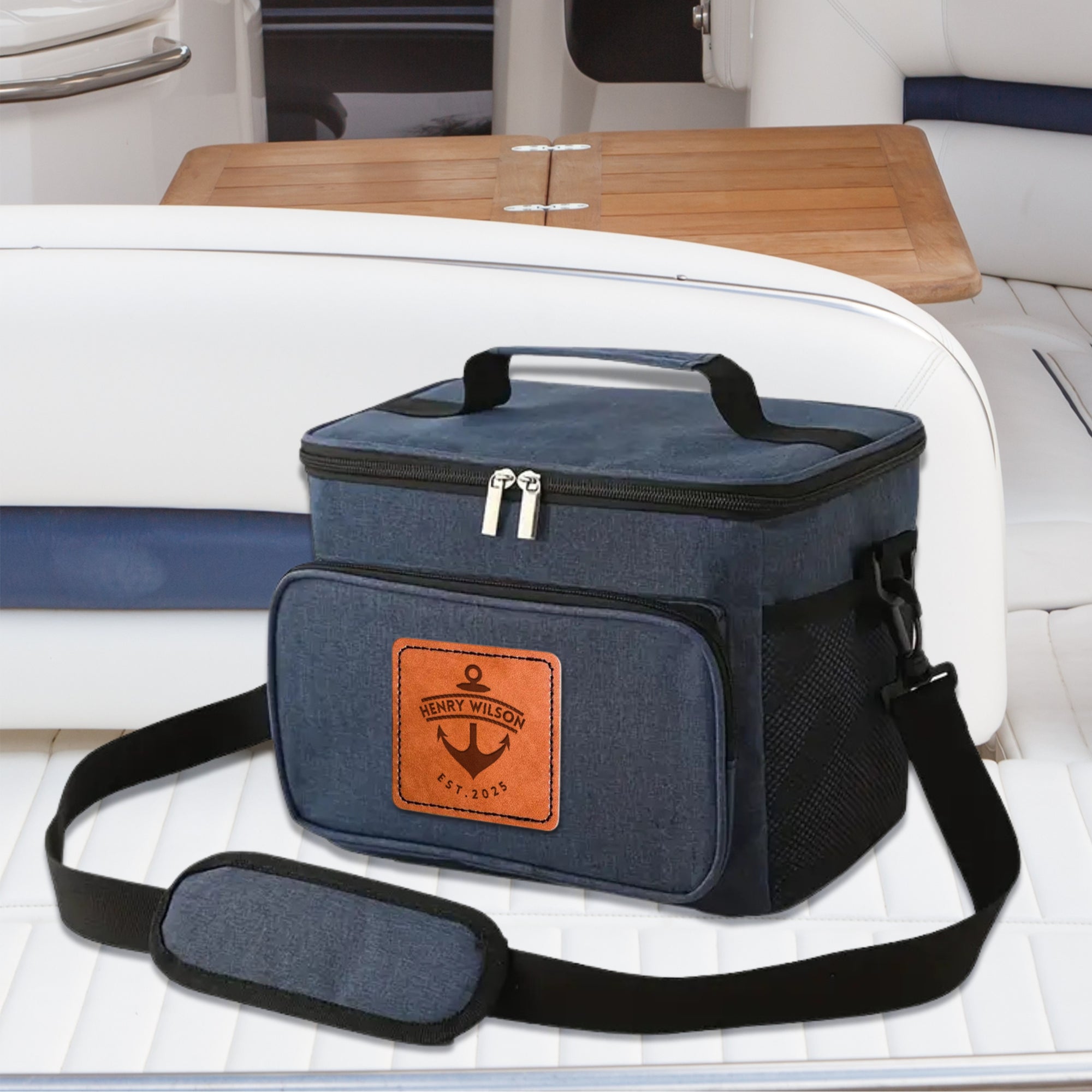 Custom Engraved Patch Insulated Golf Cooler Bag, Personalised Logo Beer Picnic Grocery Lunch Storage, Groomsman Dad Corporate Christmas Gift