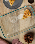 Custom Engraved Recipe Rectangle Glass Baking Tray, Personalised Handwritten Photo Pie Dish, Kitchenware Housewarming Grandma Christmas Gift