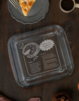 Custom Engraved Recipe Square Glass Baking Tray, Personalised Handwritten Photo Pie Dish, Kitchenware, Housewarming, Grandma Christmas Gift
