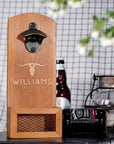 Custom Engraved Wooden Beer Bottle Opener & Cap Catcher/ Collector, Personalised Name Logo, Father's Day, Christmas, Groomsmen Gift for Him