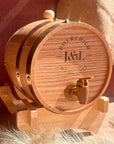 Custom Engraved Wooden Wine Barrel 5L | Whiskey, Brandy, Tequila Tap Dispenser, Beer Pine Wood Storage, Groomsman Wedding, Birthday Dad Gift
