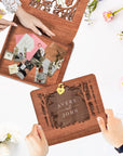 Custom Laser Cut Wooden Book Box, Personalised Wedding Favours, Birthday Keepsake Chest Photo Storage, Christmas, Engagement, Corporate Gift