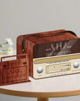 Custom Plywood Acrylic Retro Radio Wishing Well Box - Leatherette Carry Handle & Sign, Personalised Money Card Wedding Memory Keepsake Gift
