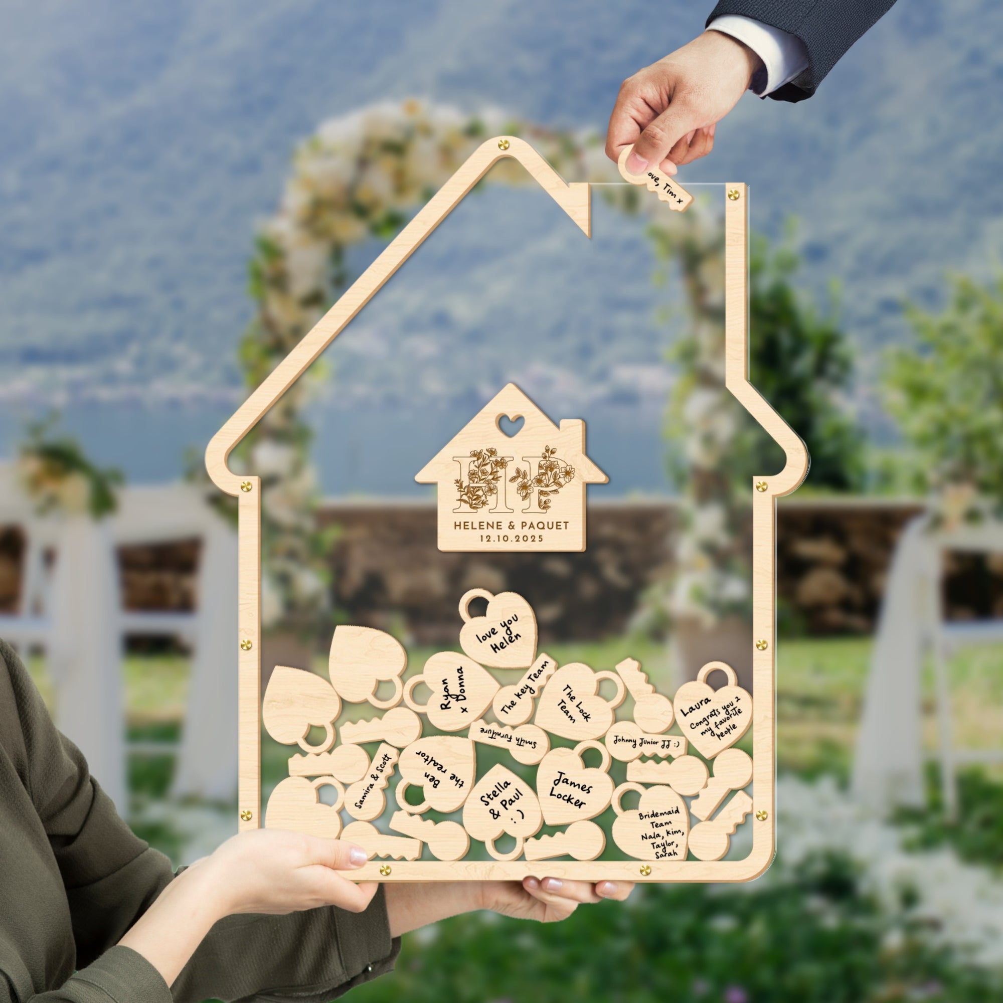 Custom Made House Shape Drop Box, Personalised Wedding Guest Book Sign-in Alternative, Birthday, Anniversary, Home Family Keepsake Signature 