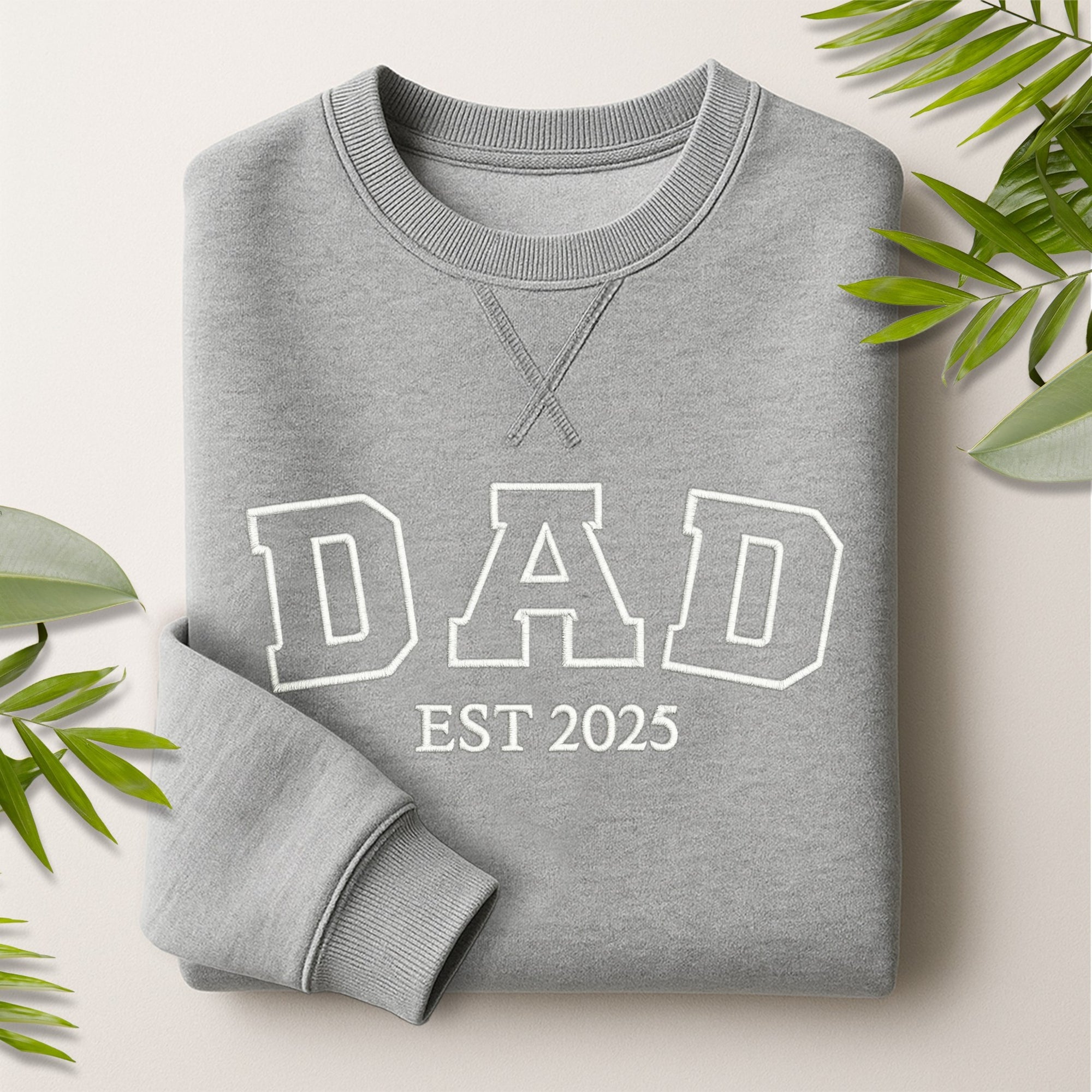 Custom Mother, Father Embroidered Unisex Sweatshirt, Personalised Family Jumper Unisex Oversized Crewneck Mum/ Mom/ Dad Embroidery Xmas Gift