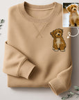 Custom Photo Embroidered Unisex Sweatshirt, Personalised Pet, Couple, Family Portrait Jumper, Unisex Oversized Crewneck Name Embroidery Gift