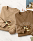 Custom Photo & Name Embroidered Pet Sweatshirt, Personalised Crewneck Jumper Oversize Dog, Cat Portrait Embroidery, Christmas Birthday Gift