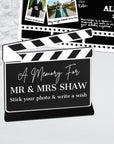 Custom Print Acrylic Clapperboard Cinefilm Guestbook Sign, Personalised Photo Station Wishing Well, Memorial Signage, Vintage Wedding Decor