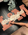 Custom 3D Triple Layer Wooden Initials Wedding Sign, Personalised Guest Book Alternative, Reception Party Welcome Decor Anniversary Keepsake
