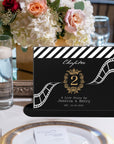 Custom UV Print Acrylic Clapperboard Cinefilm Table Number Sign, Personalised Wedding Movie Name Signage, Hollywood Cinema Party Event Decor