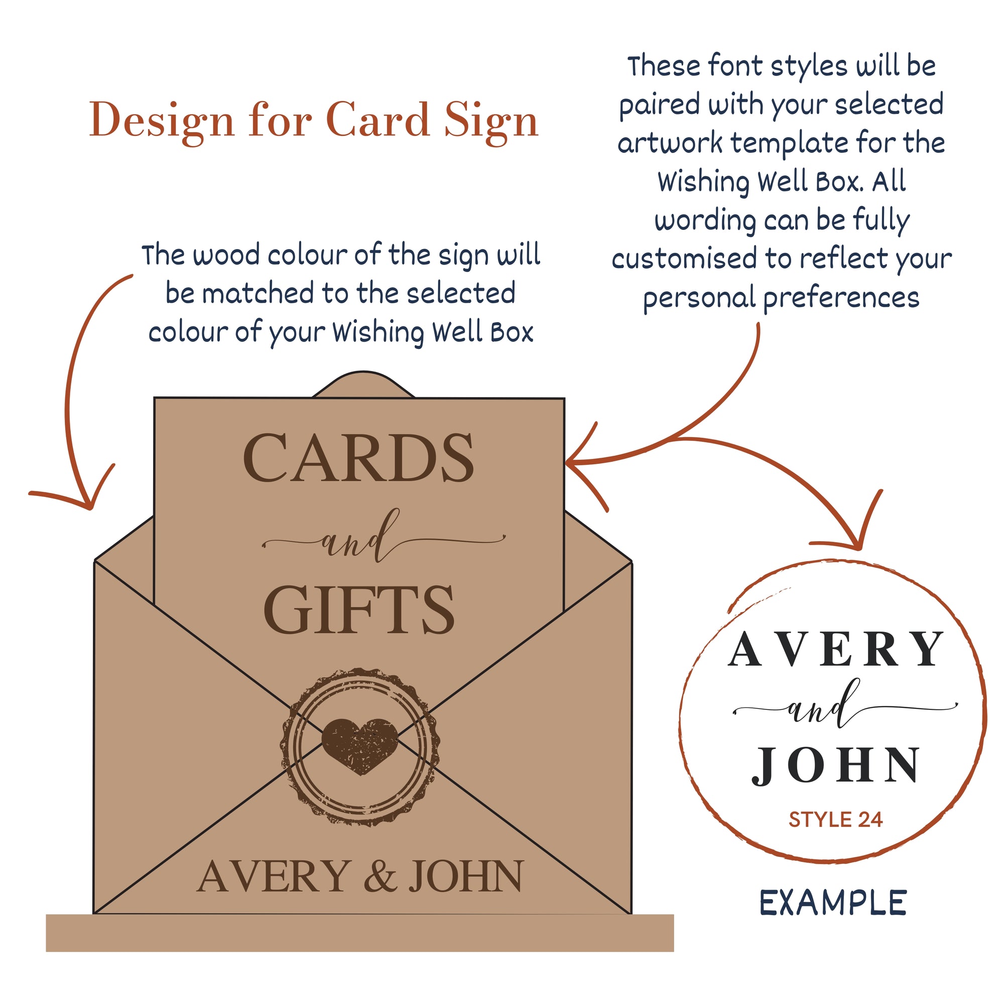 Custom Wood Acrylic Arch Mail Post Wishing Well Box &amp; Sign, Personalised Name Date Money, Envelope, Card Boxes, Wedding Memory Keepsake Gift