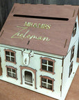 Custom Wooden House Wedding Post Box & 3D Acrylic Text, Personalised Rustic Wishing Well Holder, Money Storage, Envelope Card Trinket, Gift