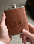 Custom engraved 7oz hip flask gift set, personalised in Australia with name or logo. Includes shot glasses, funnel & keepsake box. Great for Bestman Proposals.