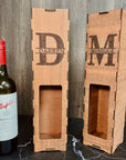 Custom Made Laser Cut & Engraved Wooden Wine Box, Personalised Plywood/ MDF Name/ Logo Wedding, Birthday, Corporate Wine Bottle Display Gift Boxes