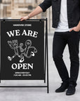 Metal Swing A-Frame & Custom UV Print Aluminum A1 Panel, Outdoor Sidewalk Direction Footpath Retail Cafe, Restaurant Business Advertise Sign