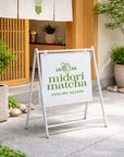 Metal Swing A-Frame & Custom UV Print Aluminum Panel, Outdoor Sidewalk Direction, Footpath Retail, Cafe, Restaurant, Business Advertise Sign