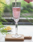 Personalised 190ml Italian Crystal Champagne Goblet Diamond Cut Glass, Custom Engraved Flute RCR Glassware/Barware, Birthday, Wedding Gift