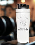 Personalised 25oz Insulated Protein Stainless Steel Shaker, Custom Engraved Logo 750ml Gym Lover Matt White Blender Bottle Work Out Mom Gift