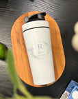 Personalised 25oz Insulated Protein Stainless Steel Shaker, Custom Engraved Logo 750ml Gym Lover Matt White Blender Bottle Work Out Mom Gift