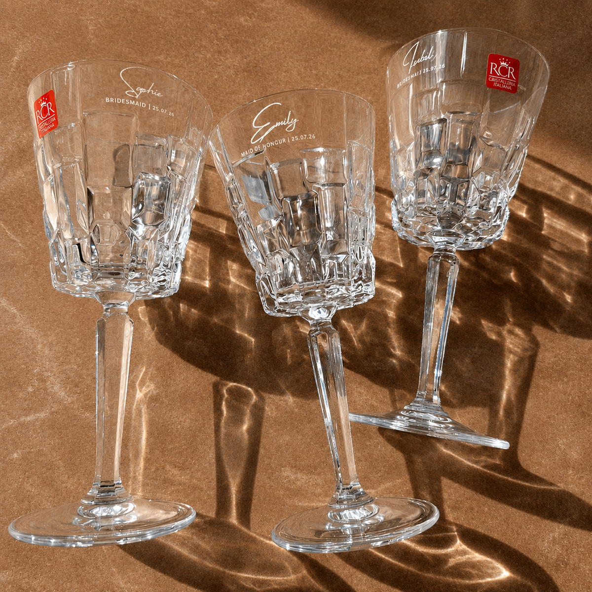 Personalised 280ml Italian Crystal Wine Goblet Glass, Custom Engraved RCR Cristalleria Glassware, Housewarming Barware Birthday Wedding Gift