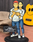 Personalised 3D Wooden Cartoon Couple Figurine Display, Custom Print Photo Portrait Caricature Home Decor, Birthday, Anniversary, Xmas Gift