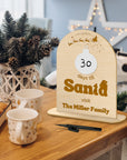 Personalised 3D Raised Acrylic Christmas Countdown Wooden Plaque, Custom Santa Visit Sign, Xmas Decor, Holiday Gift, Party Event Celebration
