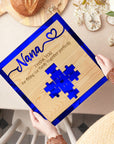 Personalised 3D “You’re the Piece That Holds Us Together” Mum Puzzle on Engraved Wooden Block Sign, Mother's Day Gift for Mom Grandma Granny
