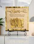 Personalised 3D “You’re the Piece That Holds Us Together” Mum Puzzle on Engraved Wooden Block Sign, Mother's Day Gift for Mom Grandma Granny