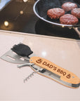 Personalised 5 in 1 Foldable BBQ Tool, Custom Engraved Logo Barbecue Spatula & Multi Grill Tools, Dad, Housewarming Groomsman Corporate Gift
