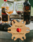 Personalised 6 Stem Glasses & Wine Holder Set, Laser Cut Wooden Bottle Caddy/ Custom Engraved Butler, Barware Anniversary, Housewarming Gift