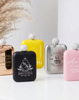 Personalised 6oz Rectangle Hip Flask & Diamond Rhinestone Lid, Custom Engraved Wedding Bridesmaid Proposals, Hens Party, Hers Birthday Gift