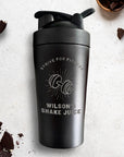 Personalised 750ml Insulated Protein Stainless Steel Shaker, Custom Engraved Gym Lover Matte Black 25oz Protein Blender, Water Bottle, Work Out Gift Mum, Dad