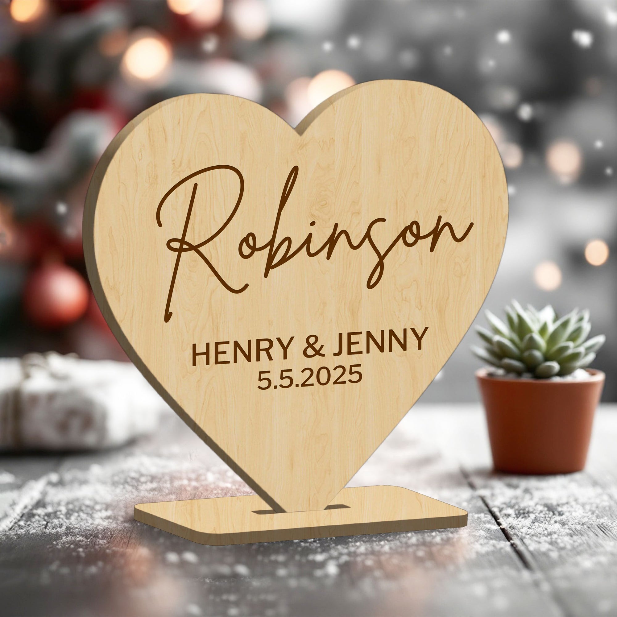 Personalised Mirror Acrylic/ Wooden Wedding Heart Name Place Setting, Custom Engraved Table Place Card Party Favour Thank you Gift Tag Decor