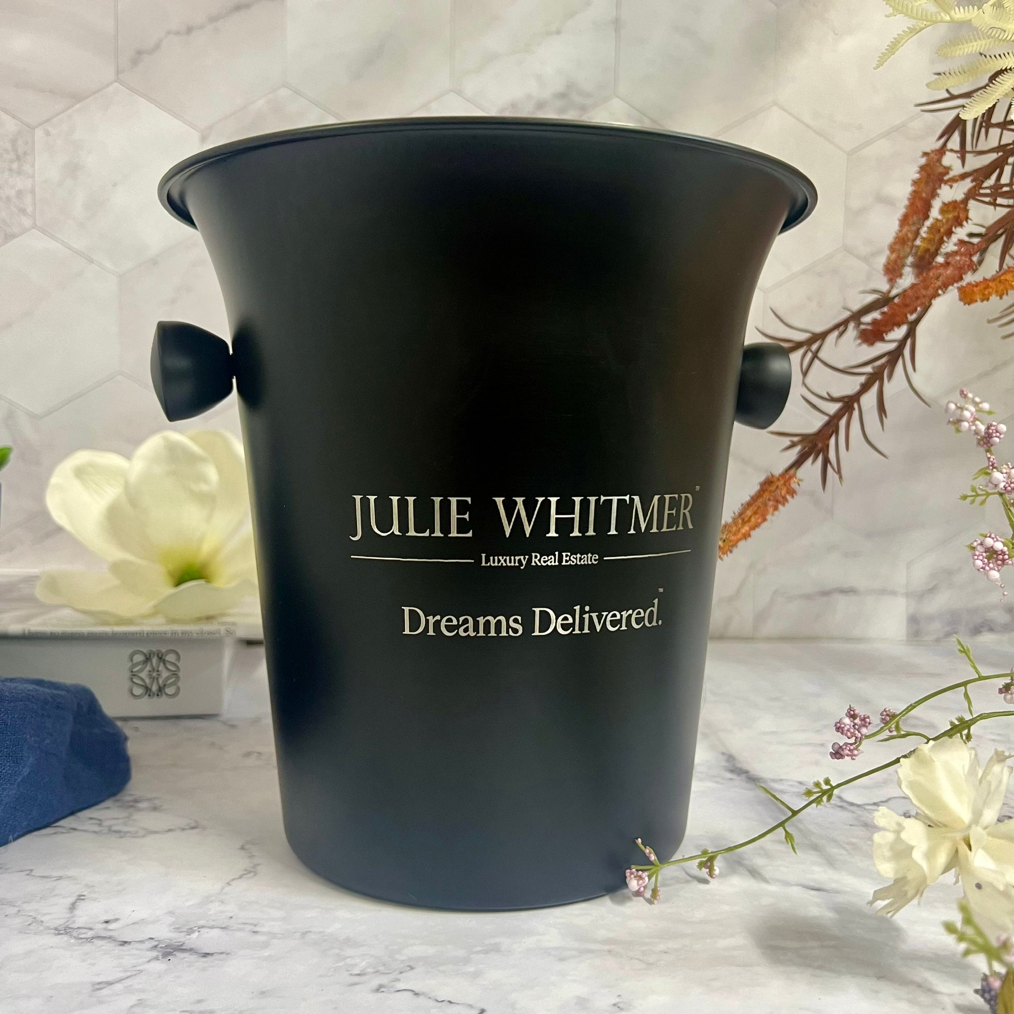Personalised Matt Black Champagne Ice Bucket, Custom Engraved Wine/ Beverage Tub, Housewarming, Wedding, Engagement, Christmas Barware Gift