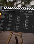 Personalised Wedding Cinefilm Seating Chart Sign, Custom Print Anniversary Guest Plan, Find Table/ Your Seat Signage, Cinema Hollywood Decor